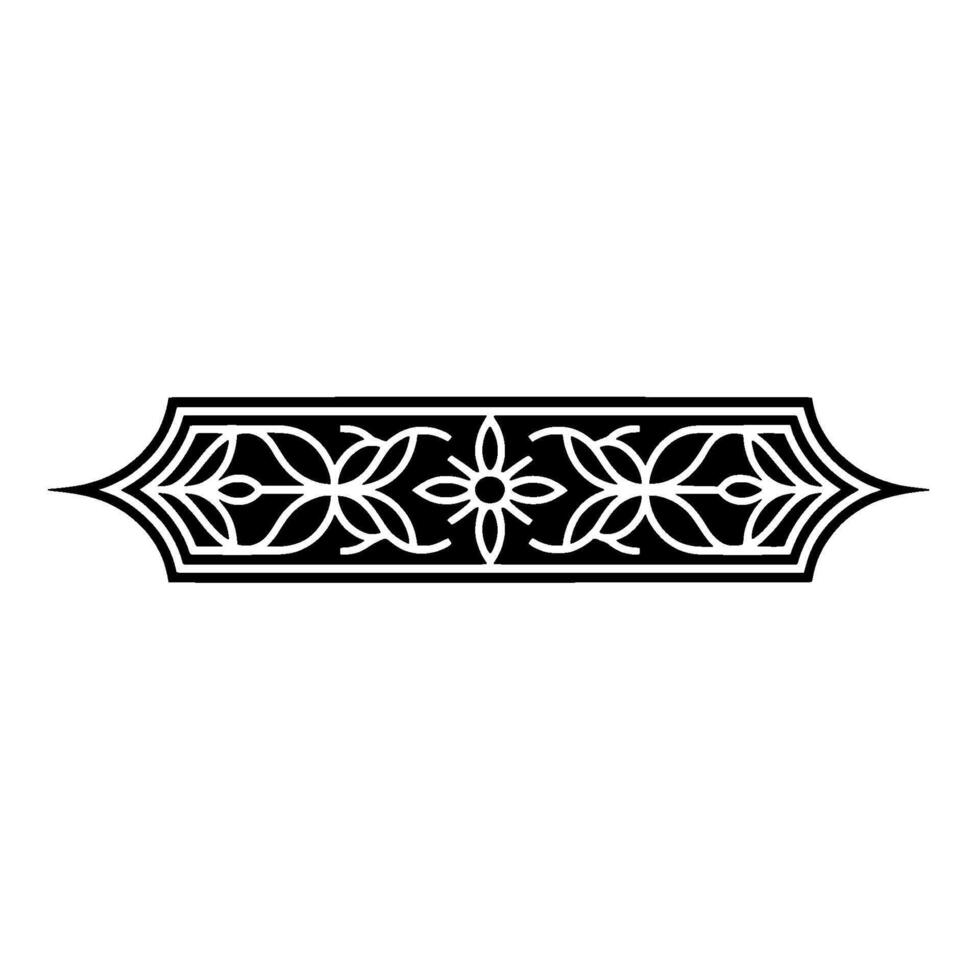Elegant Black Floral Border on Light Background. vector