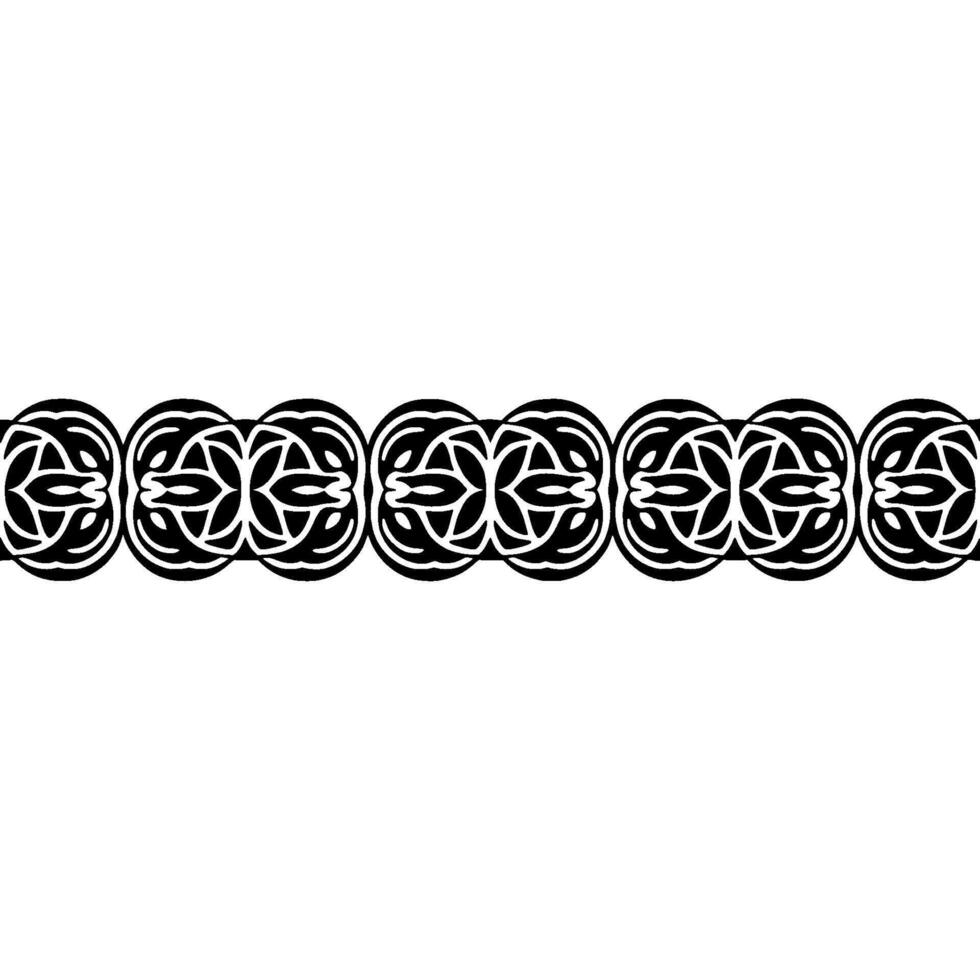 Elegant Black White Ornamental Border, Illustration, Minimalist. vector
