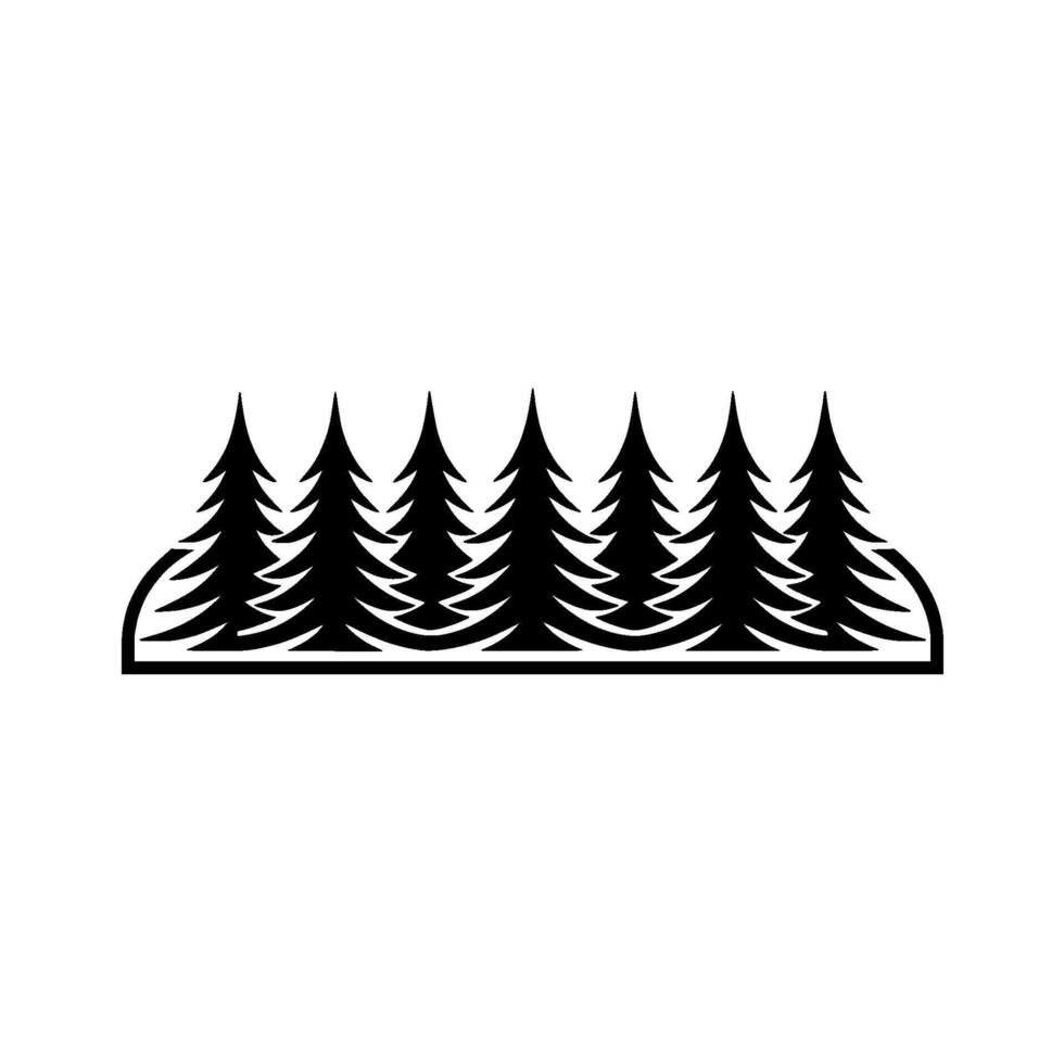 Minimalist Black Forest Silhouette on Light Background. vector