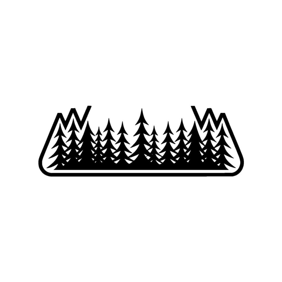 Minimalist Forest with Geometric Outline. vector