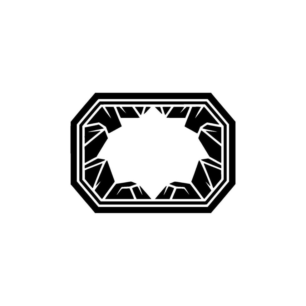 Geometric Black and White Frame. vector