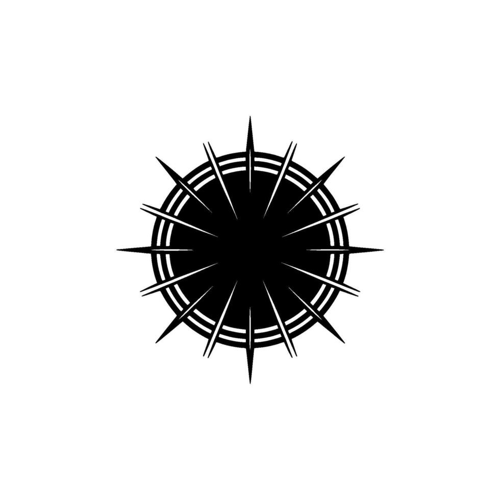 Minimalist Sunburst on White - Bold Geometric , Circular Emblem. vector