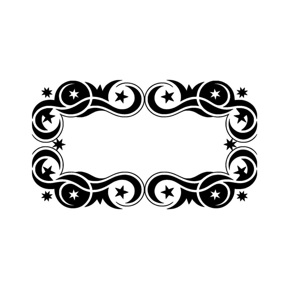 Celestial Frame Elegant Black and White Border. vector