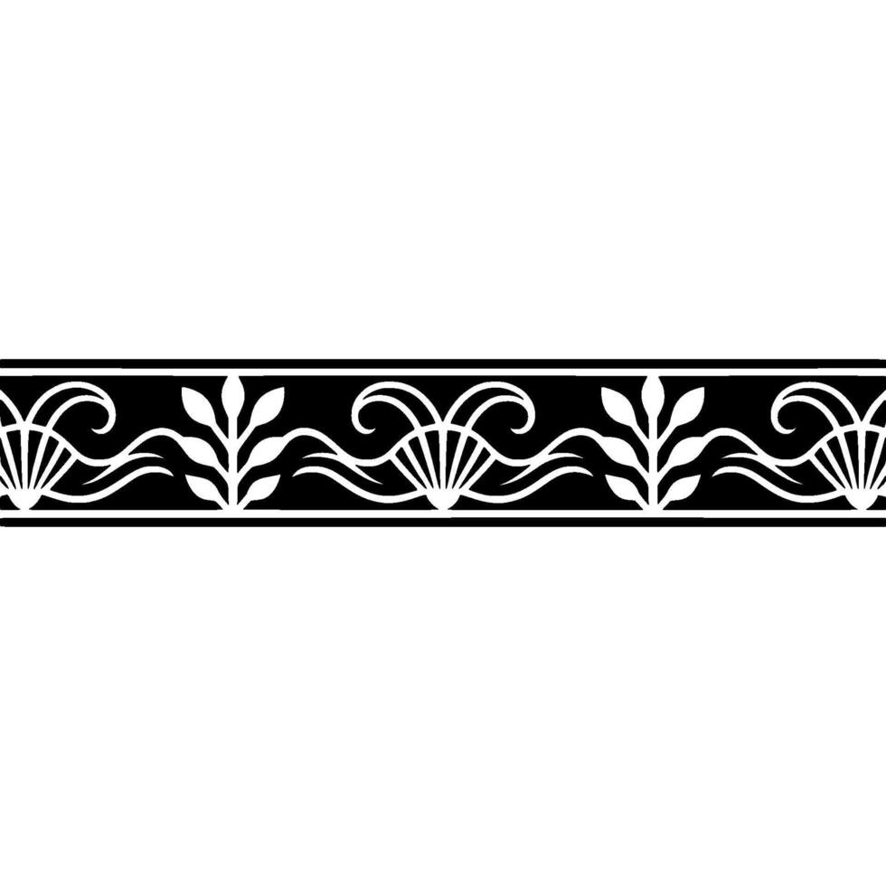 Decorative Black and White Art Nouveau Border. vector