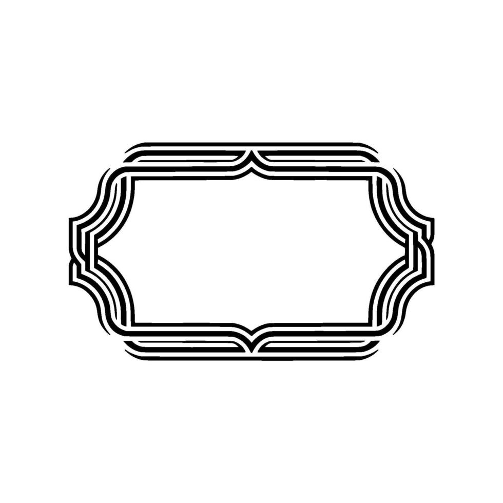 Elegant Minimalist Label Frame with Black Lines on White Background. vector