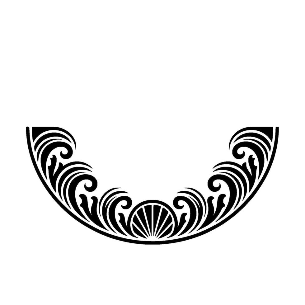 Elegant Black Decorative Border Element on White Background. vector