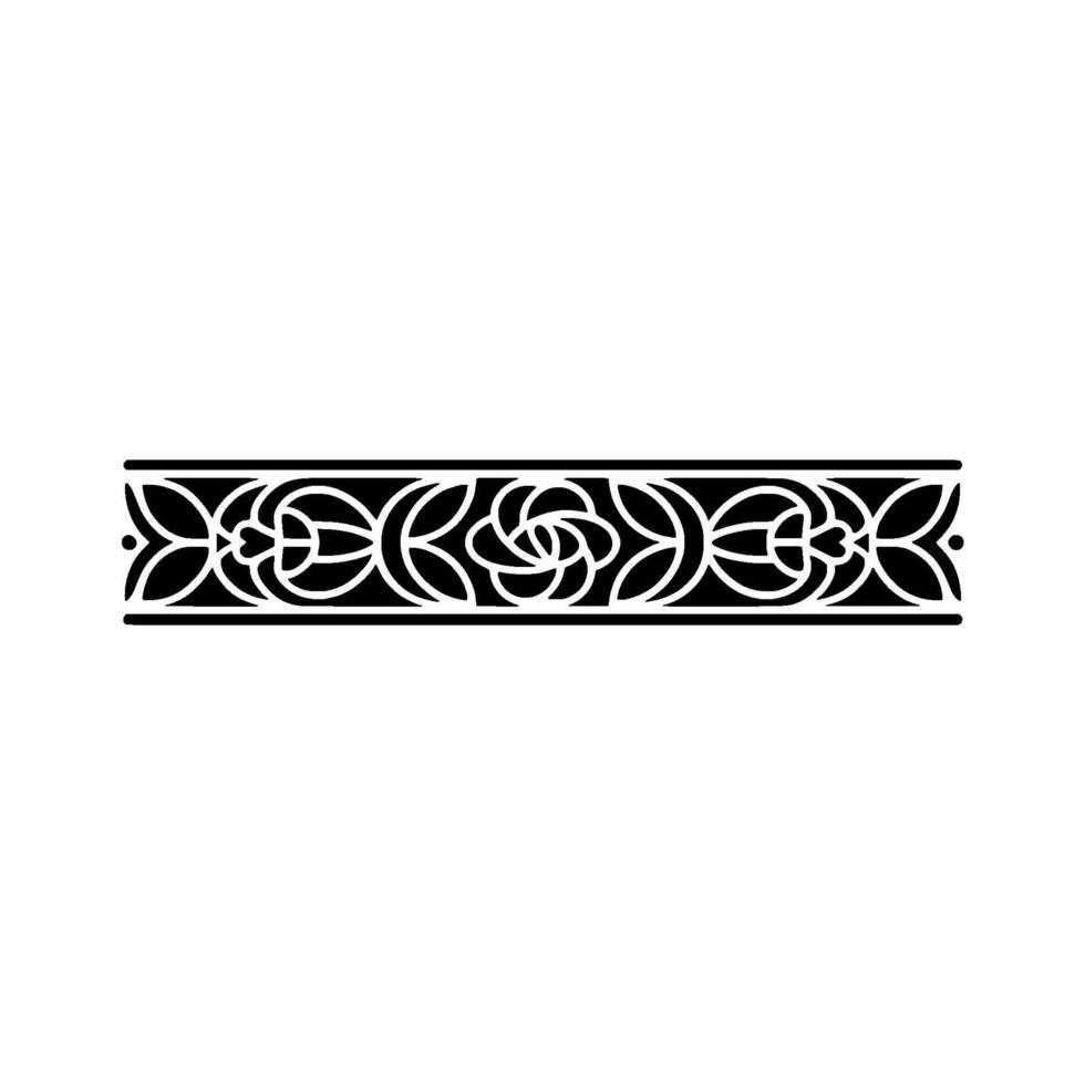 Floral Ornament Border, Decorative Element, Minimalist. vector