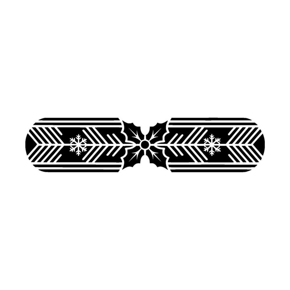 Modern Christmas Holly Snowflake Ornament, Geometric, Minimalist, White Background. vector