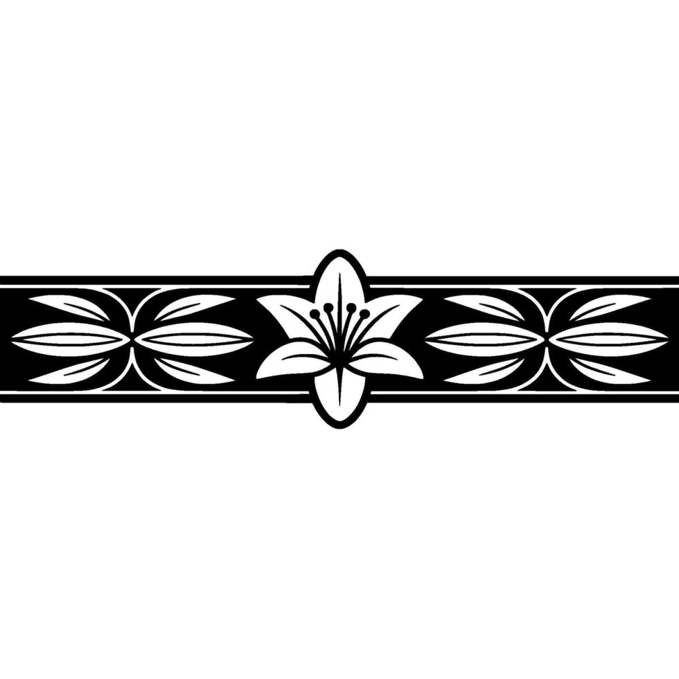 Elegant Floral Border in Black and White, for Invitations, Decorative Elements. vector