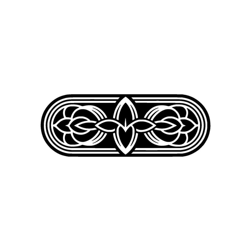 Intricate Geometric Border in Black and White. vector