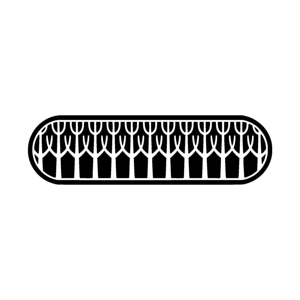 Black White Stylized Forest Pattern, Minimalist. vector