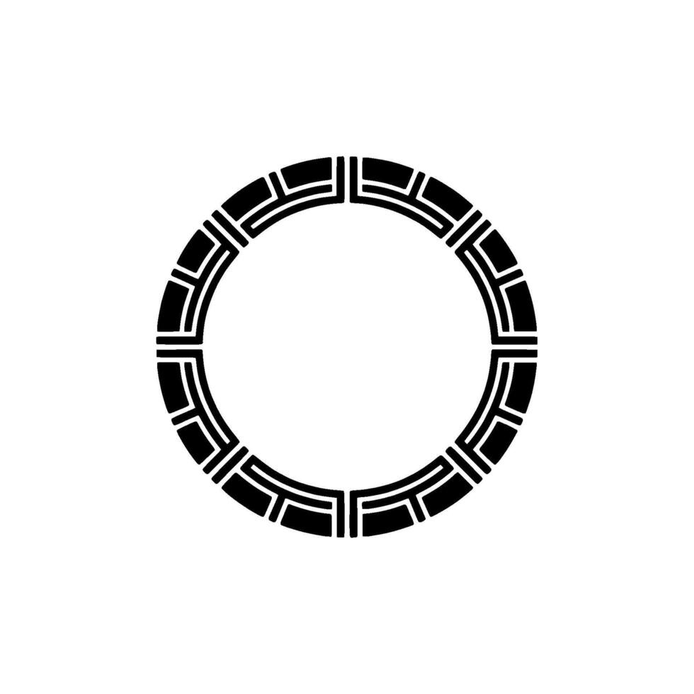 Minimalist Geometric Circle Border - Decorative Element on White. vector