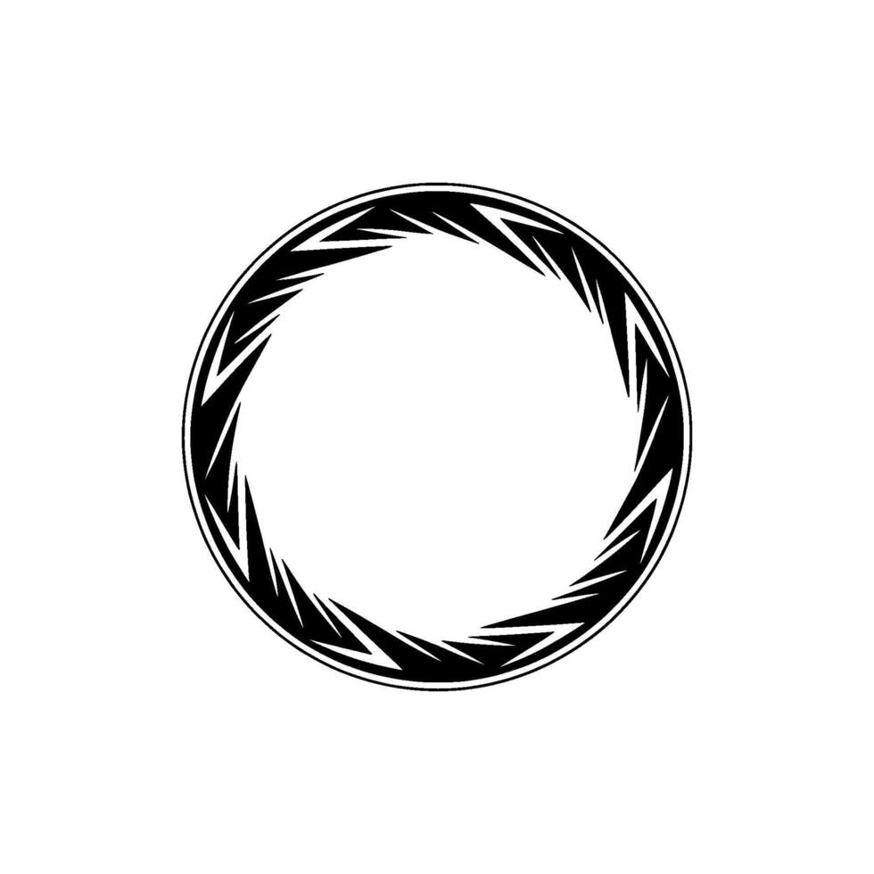 Abstract Geometric Circle Frame - Minimalist Black White, Decorative Element. vector