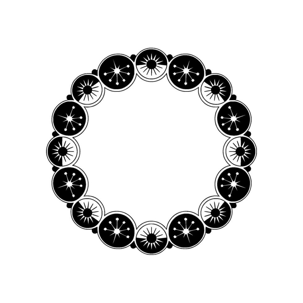 Black White Geometric Circular Element. vector