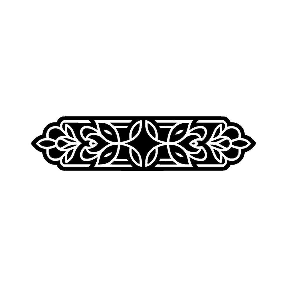 Elegant Floral Ornament , Black and White Element. vector