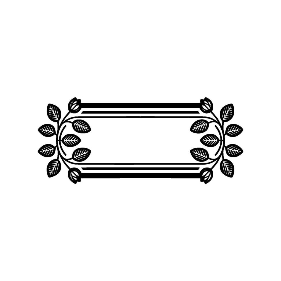 Floral Frame , Minimalist with Leaves and Blossoms. vector