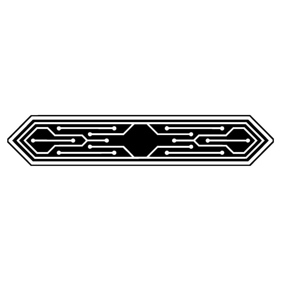 Minimalist Tech Circuit Board Emblem - Illustration. vector