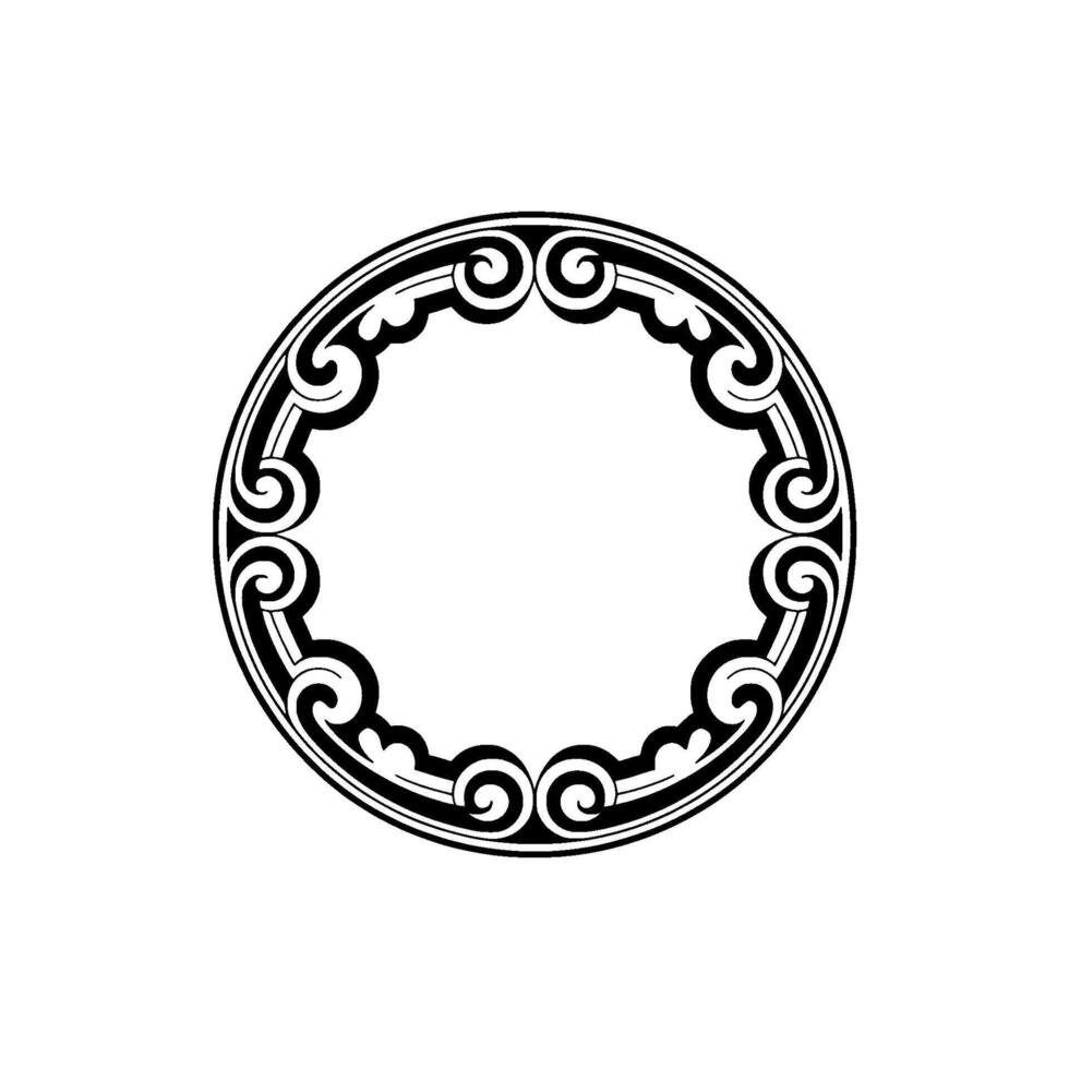 Elegant Swirl Frame in Black White. vector