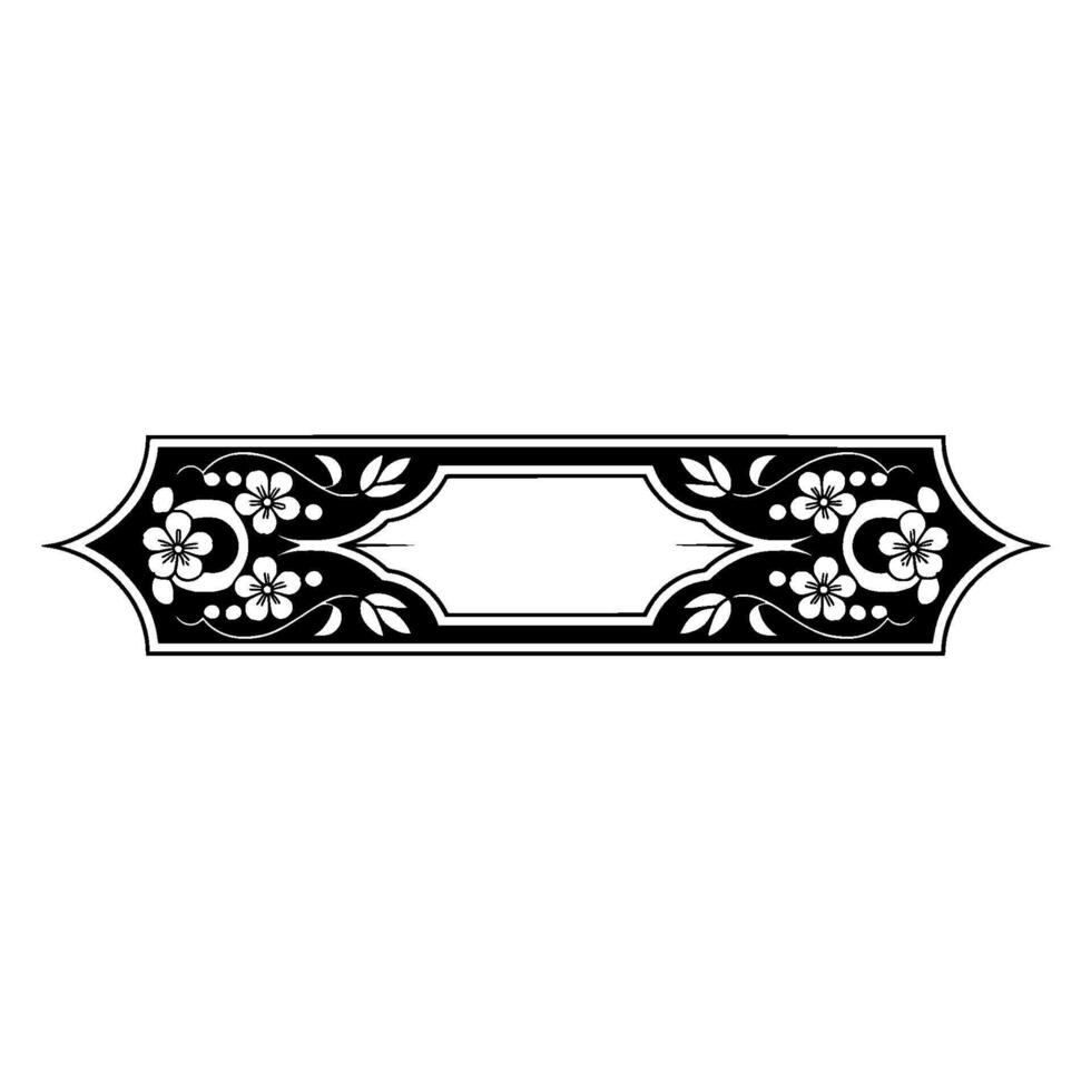 Ornate Floral Frame, Elegant Black and White. vector