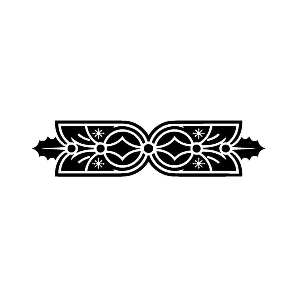 Ornate Christmas Border Element, Geometric , Illustration. vector