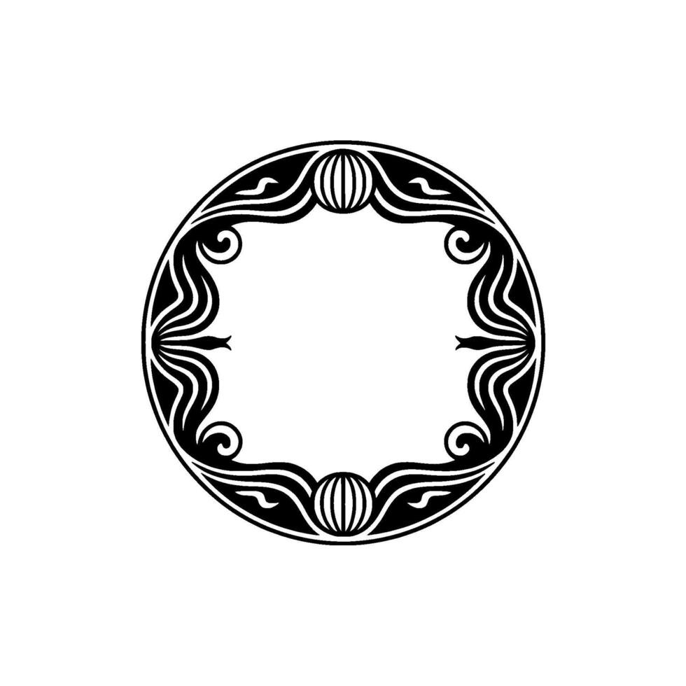 Elegant Art Deco Circle Frame Decorative. vector