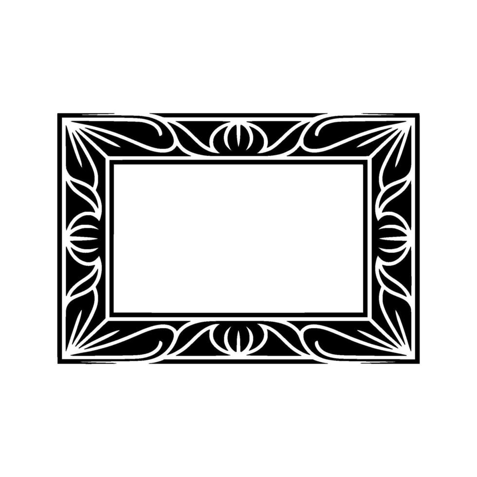 Elegant Black and White Decorative Frame , Minimalist Style. vector