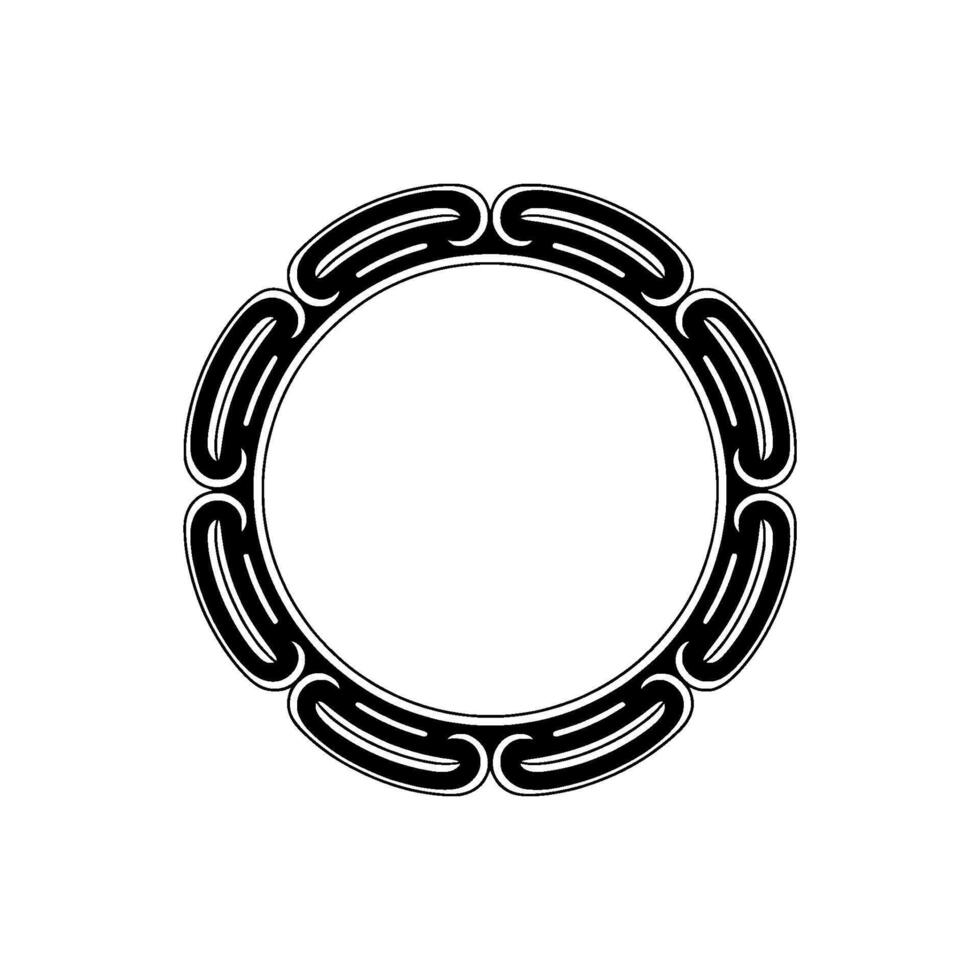 Circular Art Deco Frame, Black and White, Minimalist. vector