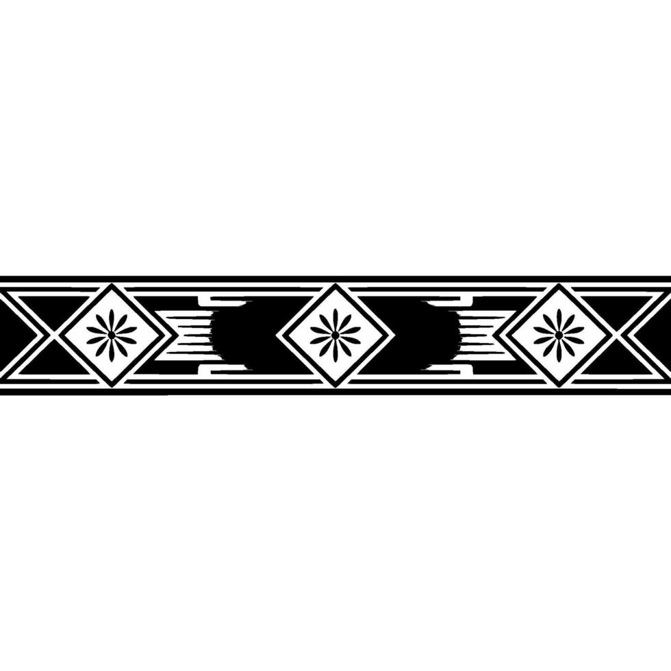 Geometric Art Deco Border, Black and White, Element. vector