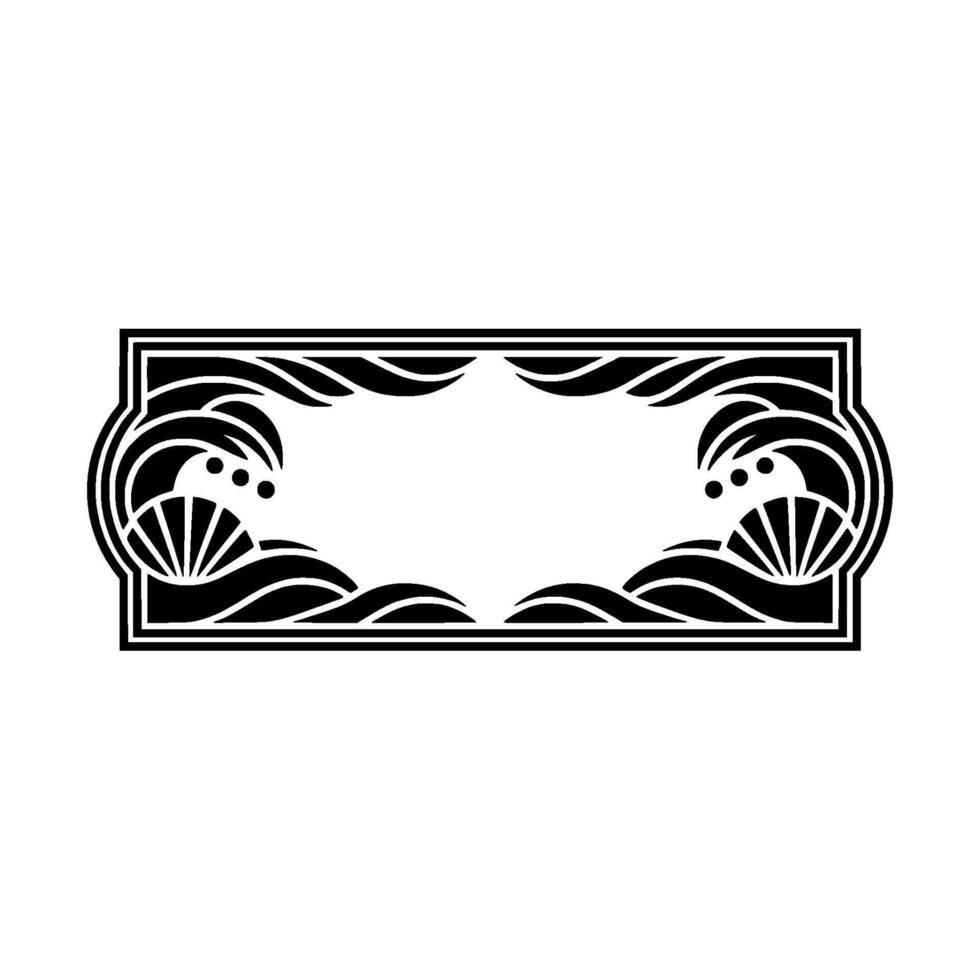 Art Deco Frame Elegant Black White Element. vector