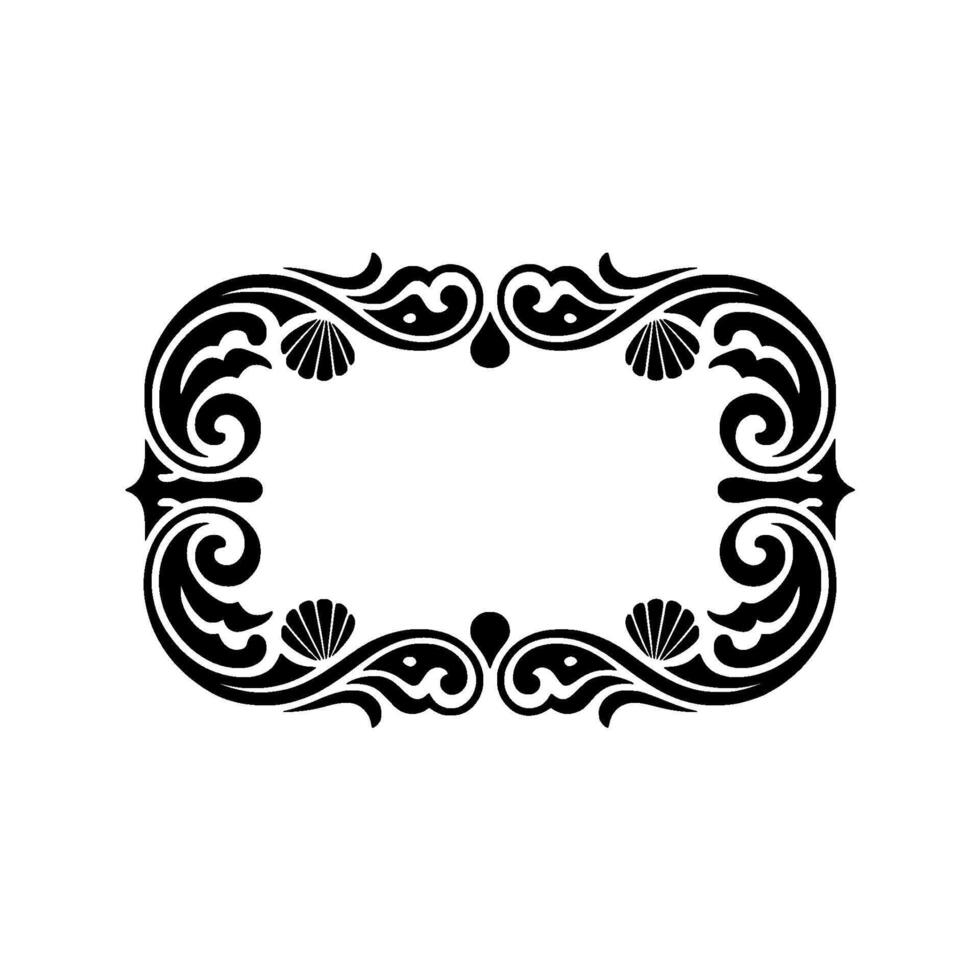 Ornate Black Border Classical Decorative Frame, Elegant Element. vector
