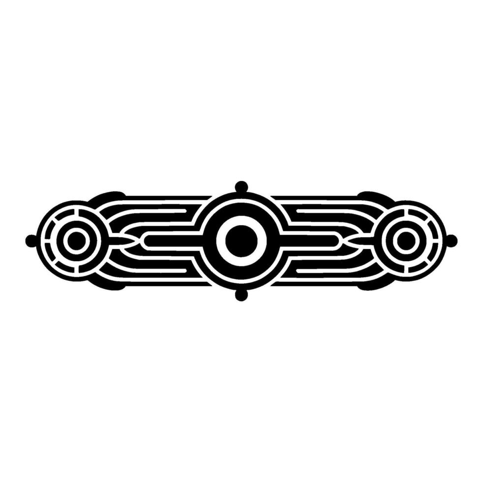 Geometric Ornament Black and White Abstract Element. vector