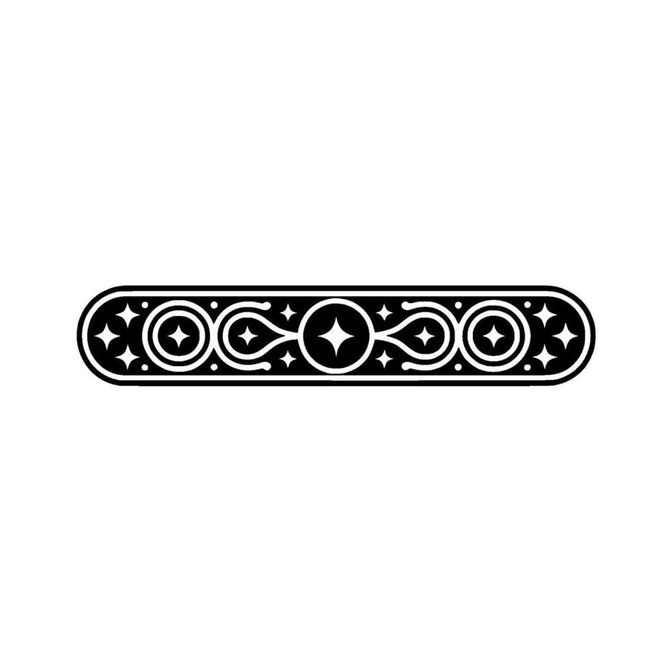 Elegant Geometric Ornament, Black White, Minimalist. vector