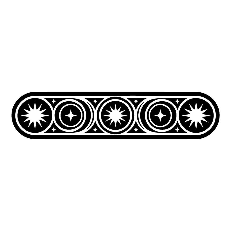 Decorative Black and White Star Pattern Border Element. vector