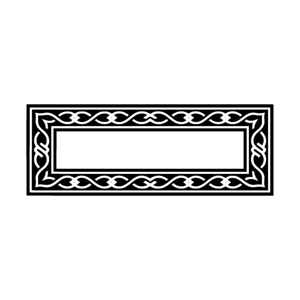 Elegant Black White Celtic Knot Frame on White, Minimalist. vector