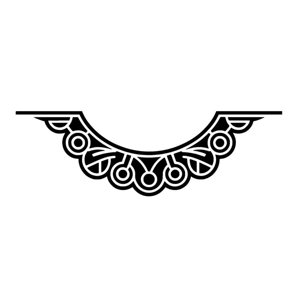 Elegant Black White Ornament, Decorative Border. vector