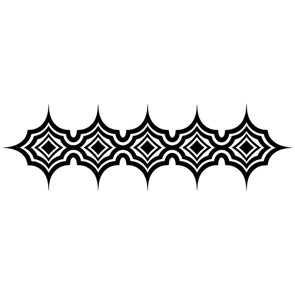 Abstract Black Ornament on White Decorative Pattern Element. vector