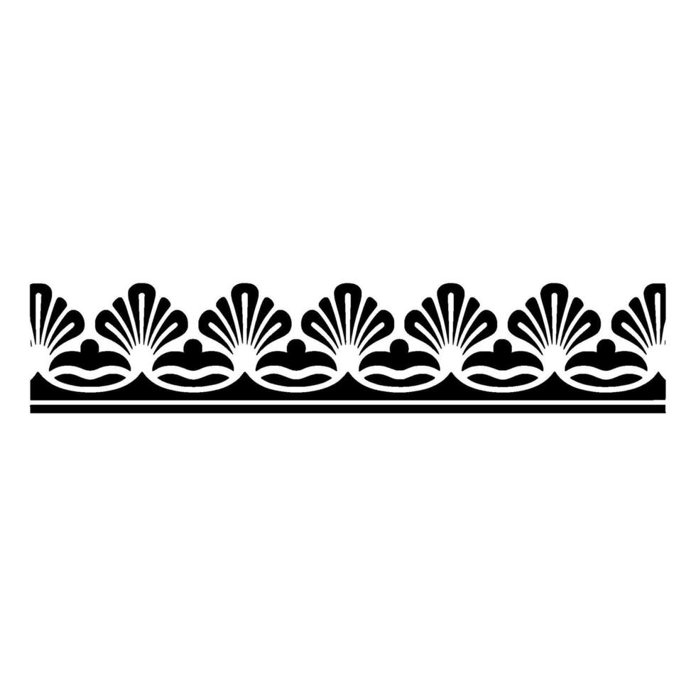 Black and White Decorative Border, Geometric Element. vector