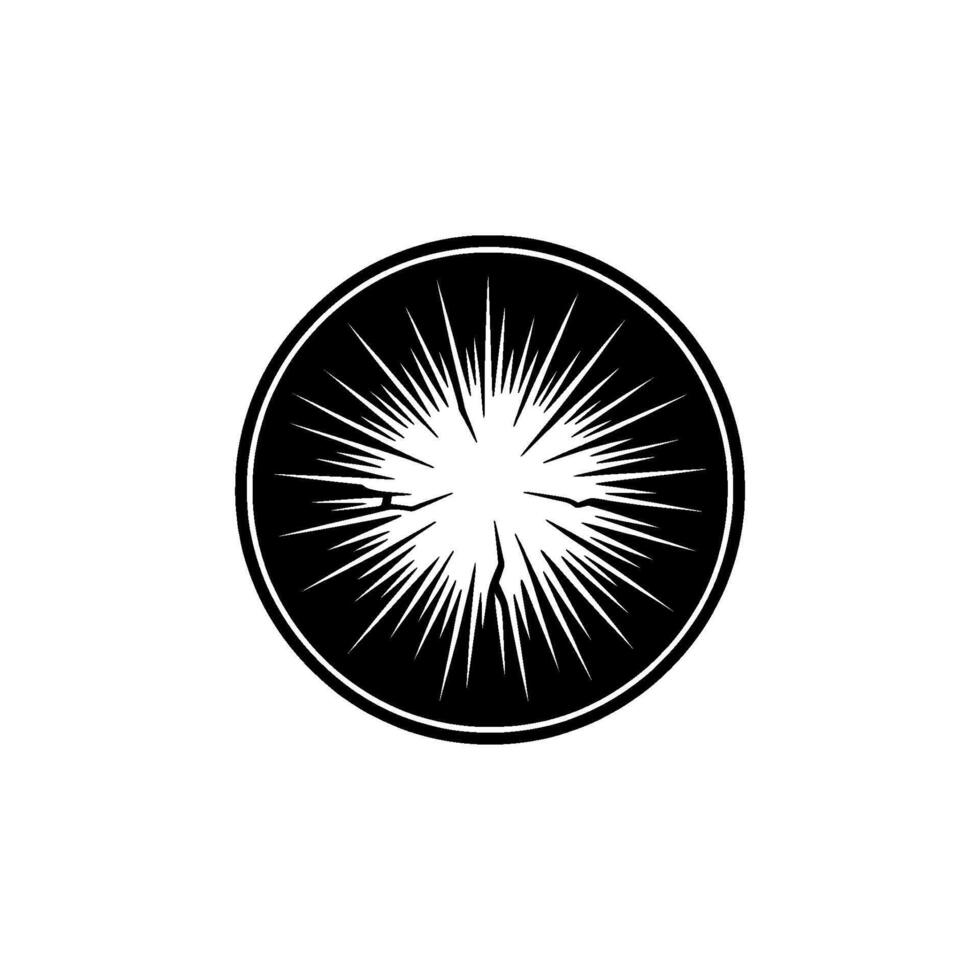 Comic Book Burst Circle , Black White. vector