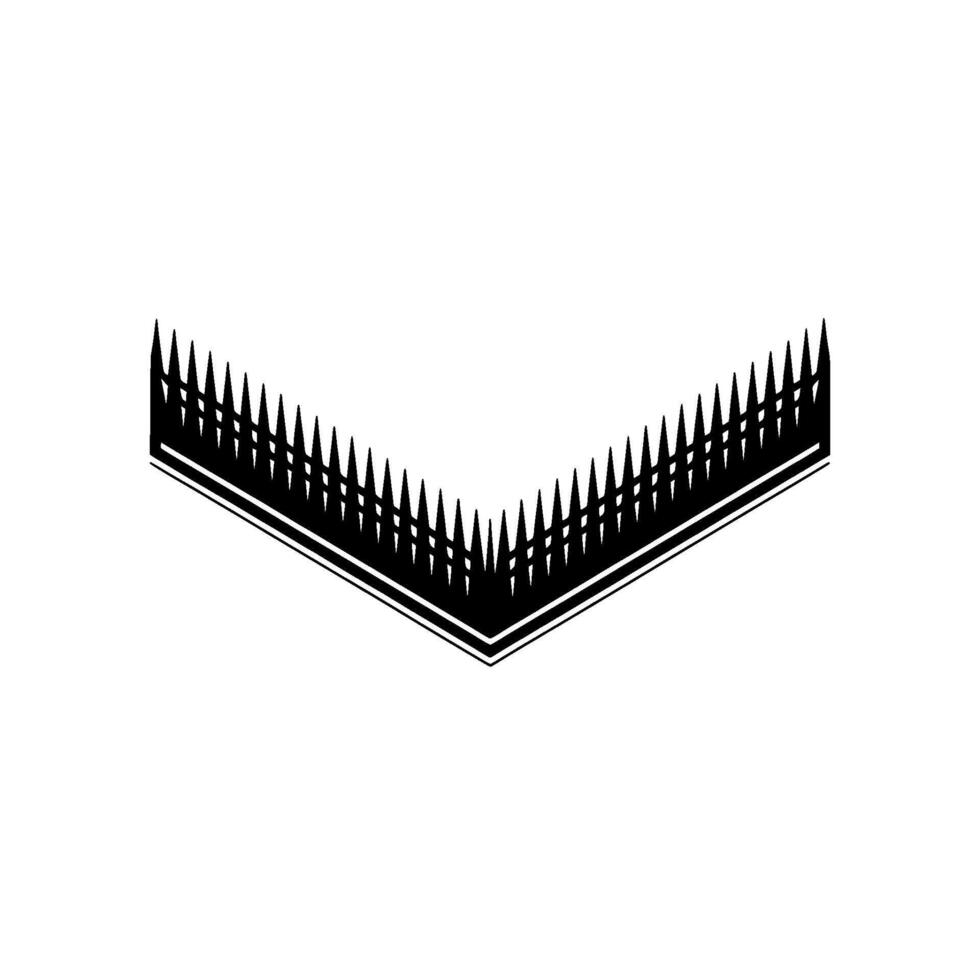 Abstract Geometric Black Spikes on White, Minimalist Aesthetic. vector