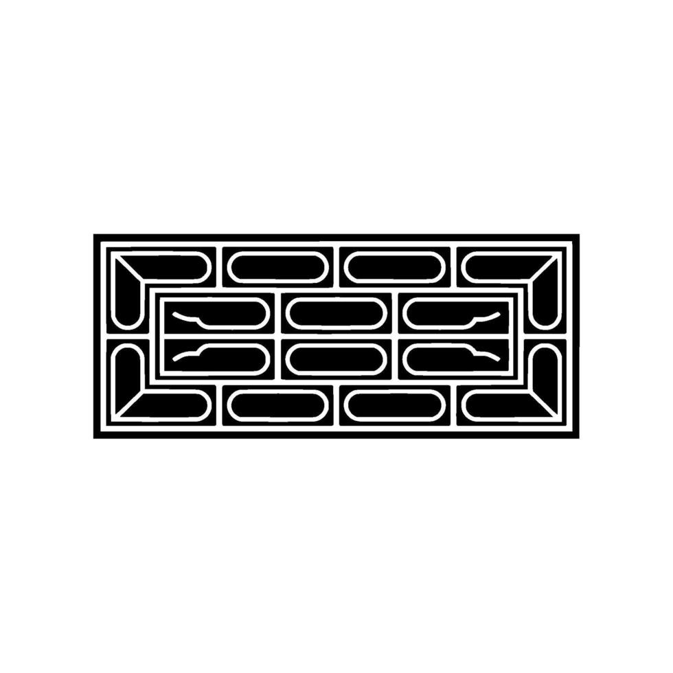 Minimalist Brick Pattern Black and White Geometric Illustration. vector