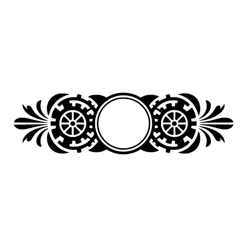 Ornamental Steampunk Gearwork Emblem on White Background. vector