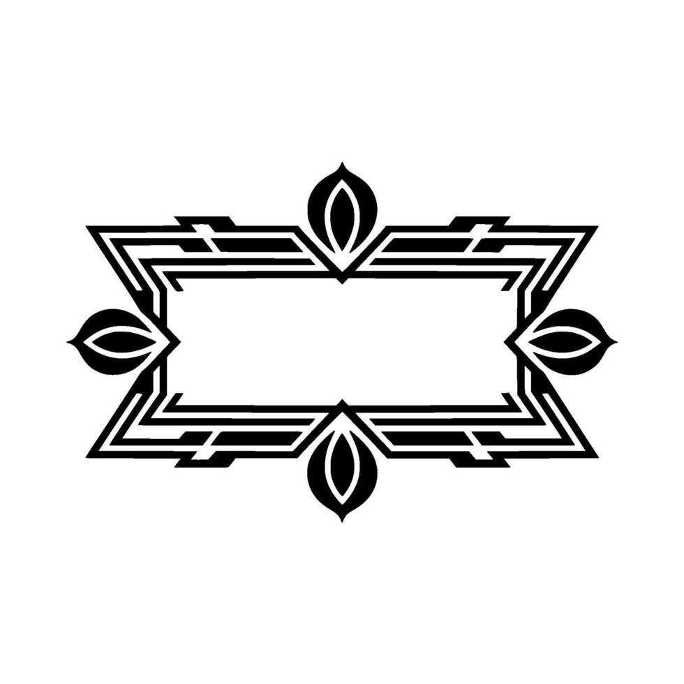 Art Deco Frame with Floral Accents. vector