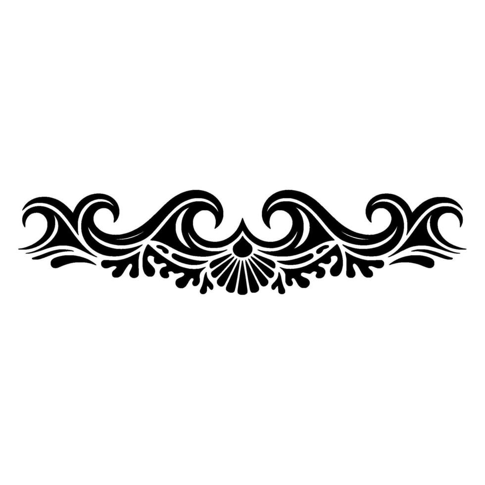 Elegant Black Flourish , Decorative Swirl Border, Isolated. vector