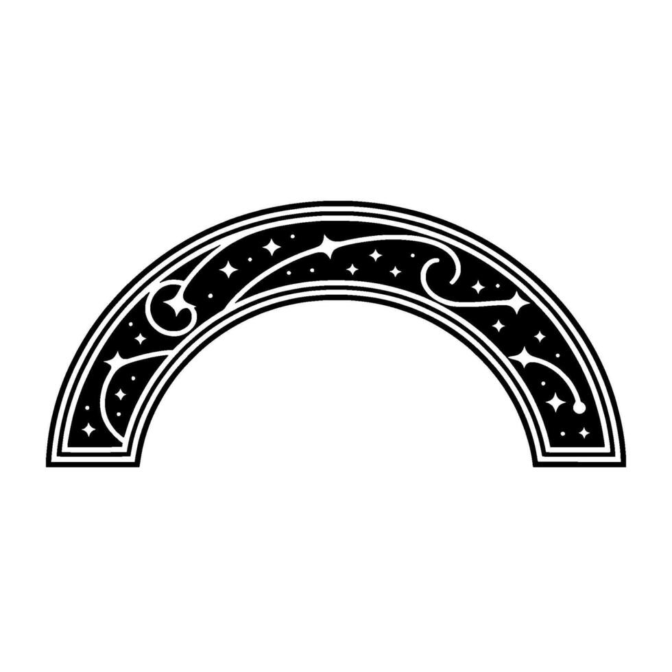 Celestial Archway - Elegant Black White Decorative. vector