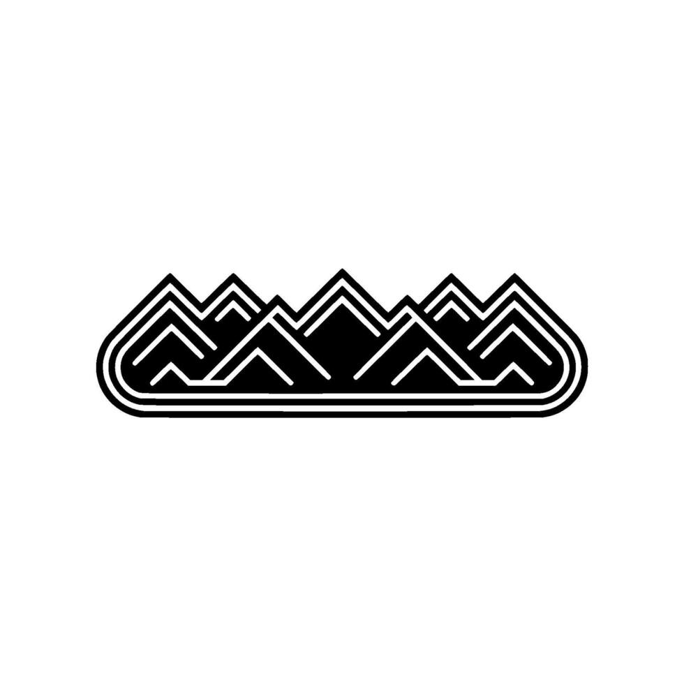 Minimalist Mountain Range - Black and White Illustration. vector