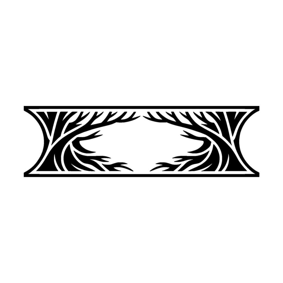 Minimalist Forest Frame Elegant Black White Element. vector