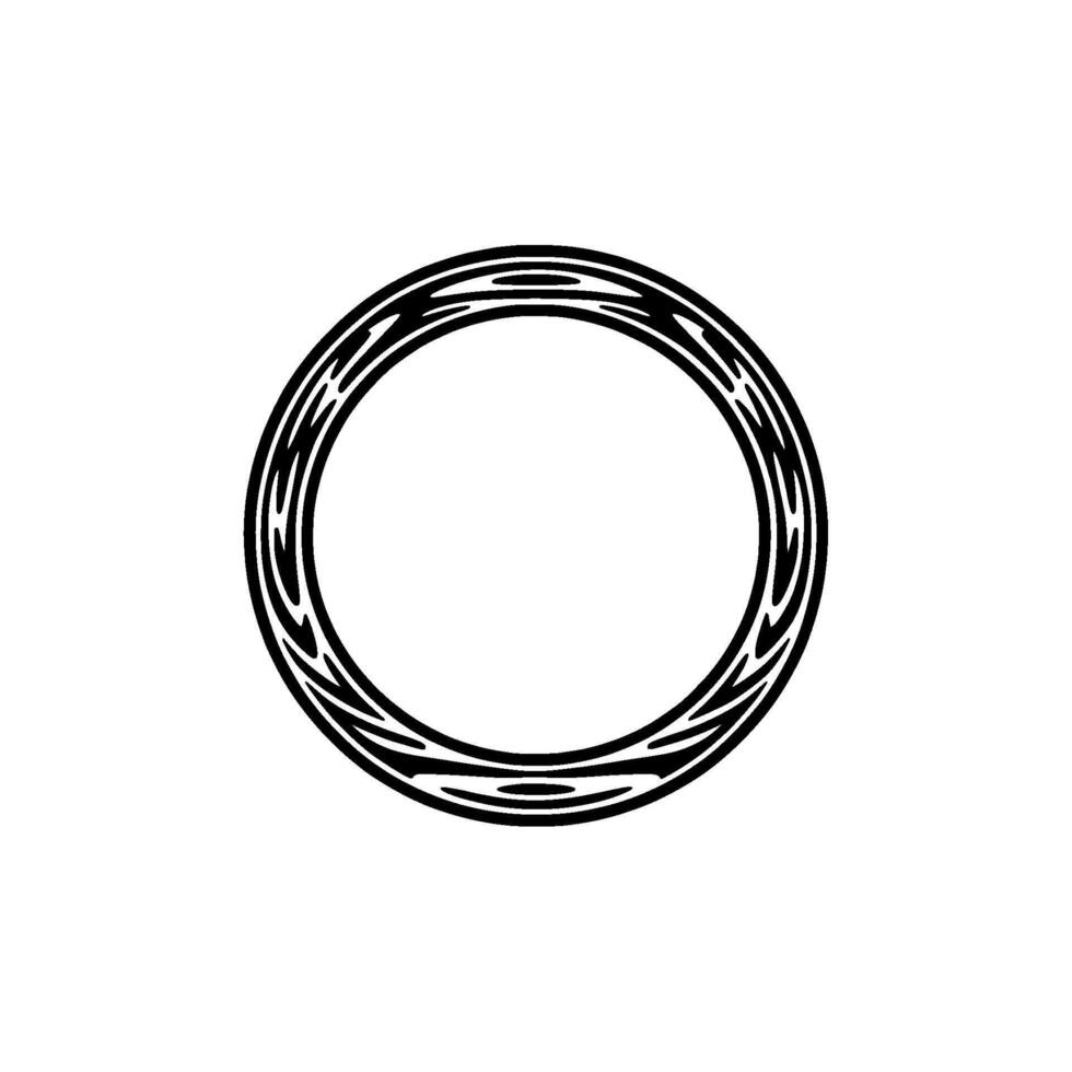 Abstract Ring Motif on White Minimalist. vector