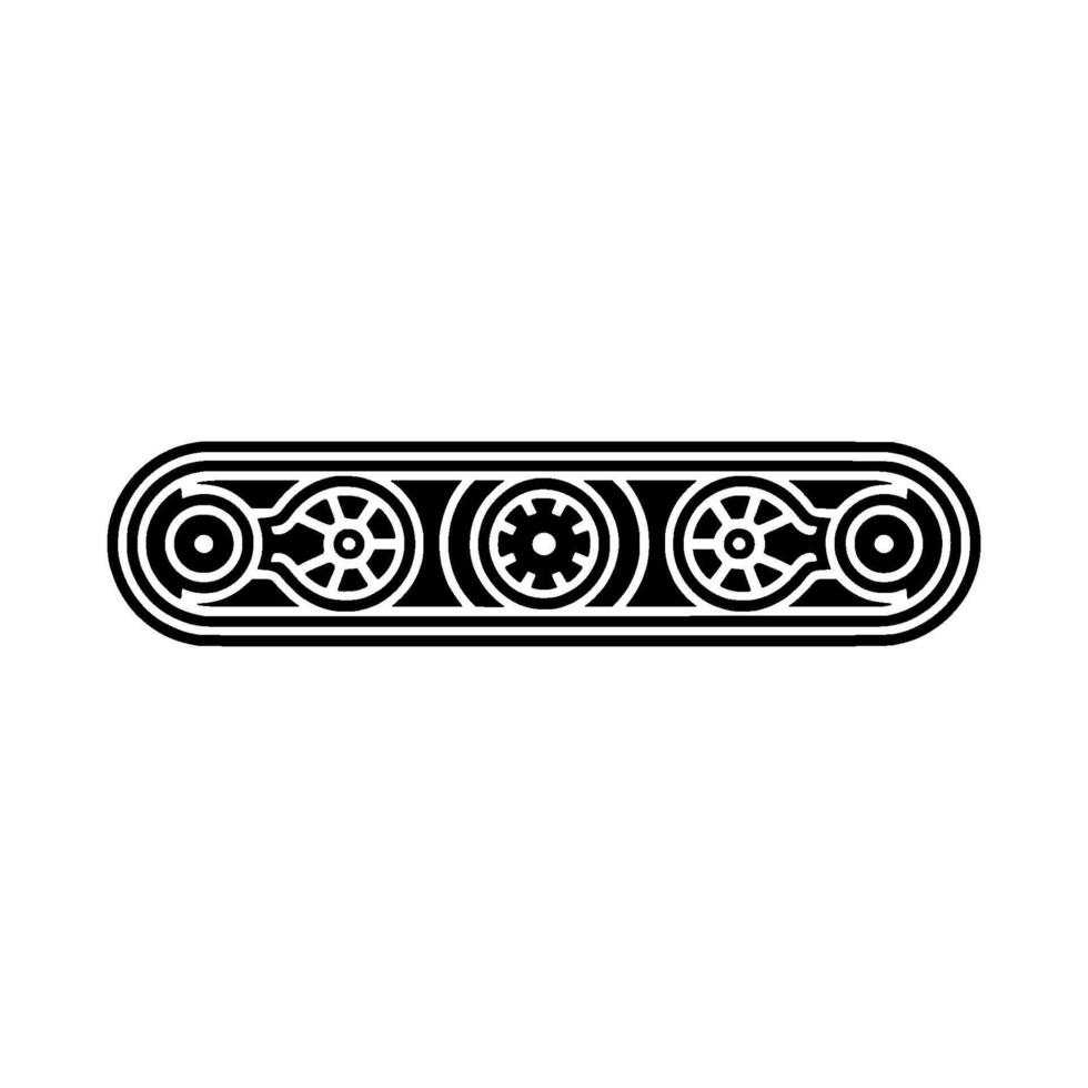 Abstract Geometric Ornament Black and White Pattern. vector