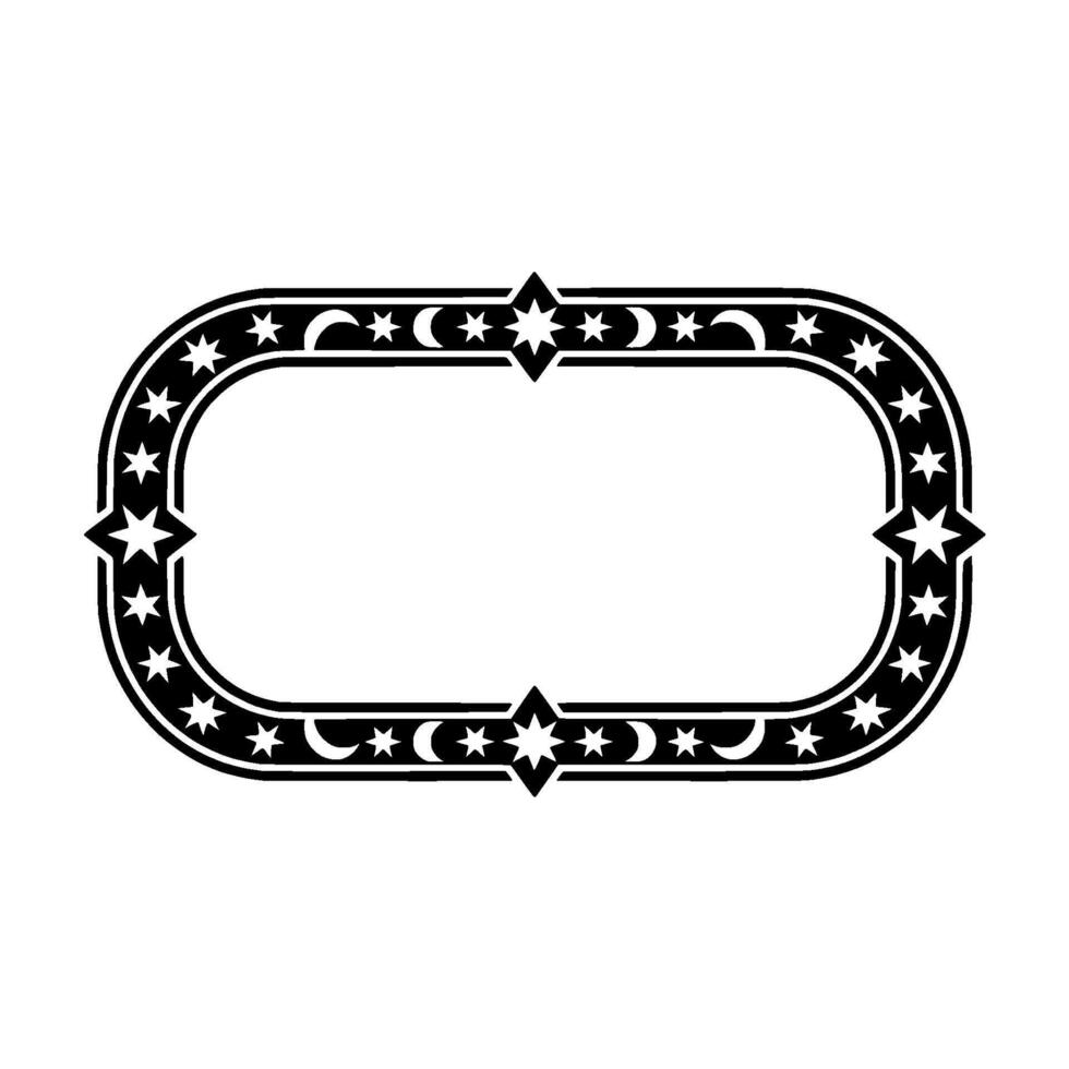 Celestial Oval Frame Stars and Moons, Minimalist. vector