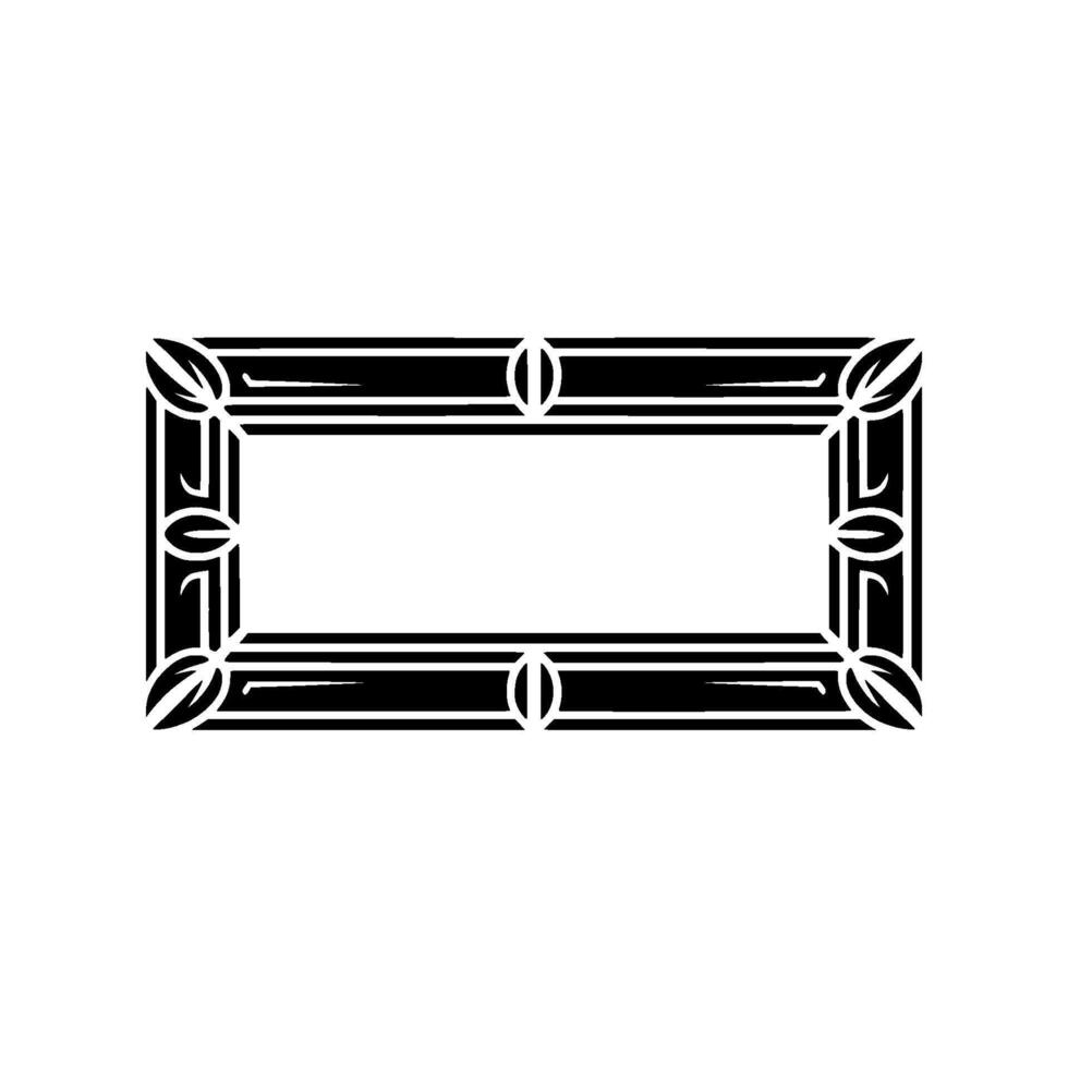 Art Deco Frame , Black White with Radial Elements. vector